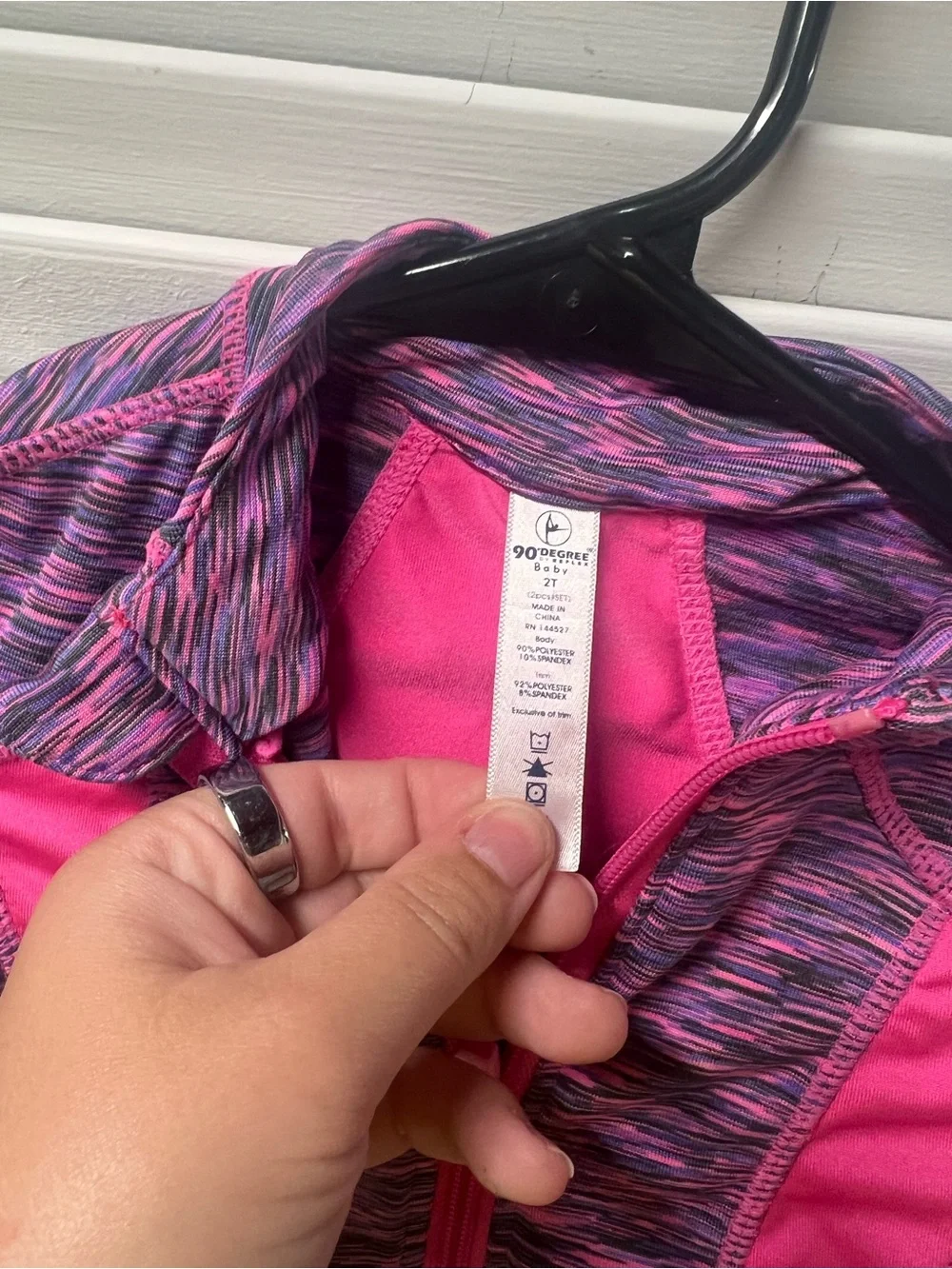 Girls' Pink & Purple Active One-Piece